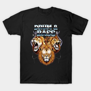 DRUM AND BASS  - Lightning Eye Lion T-Shirt